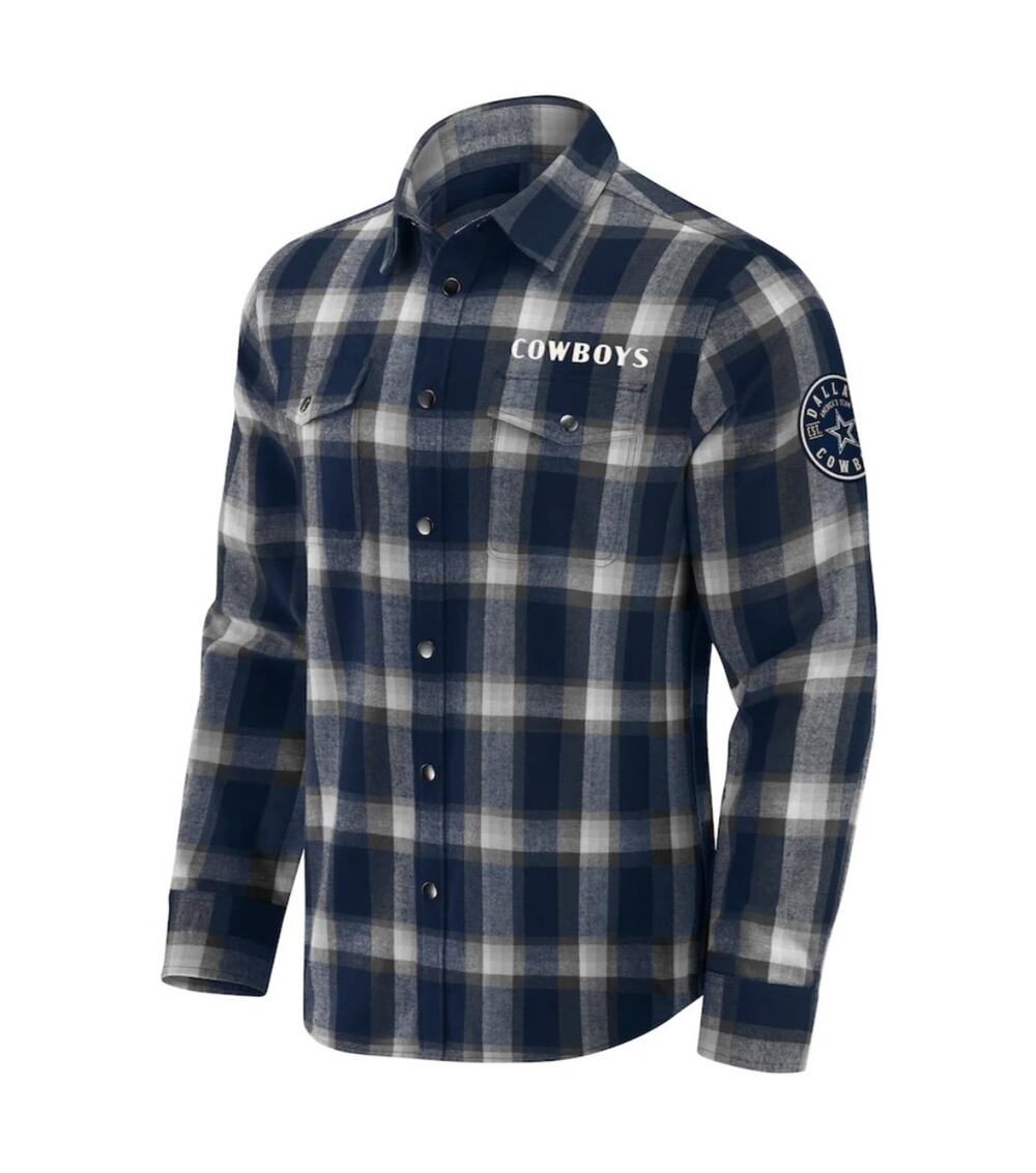 Dallas Cowboys Darius Rucker Collection Plaid Flannel Snap Shirt Fanatics NWT XL